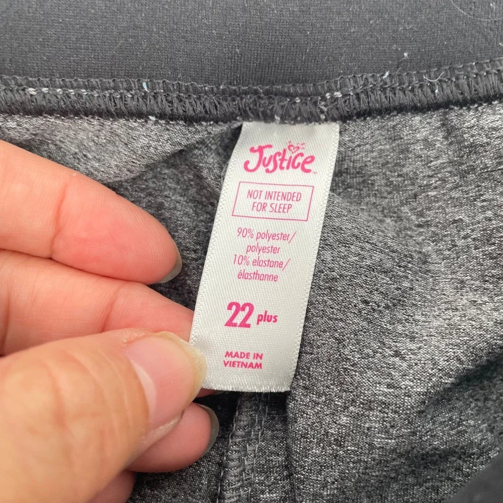 Justice Girls Heather Gray Joggers Athletic Sweatpants Size 22 Plus Collegiate